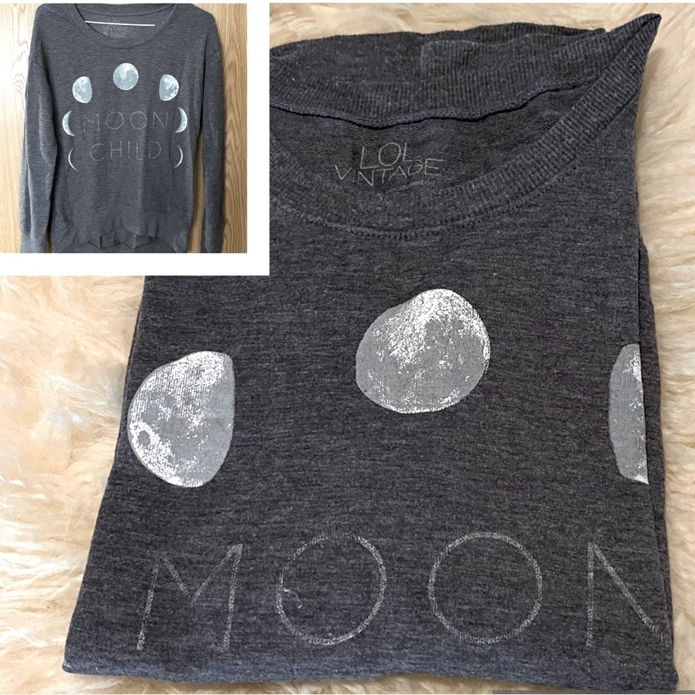 Gray ‘Moon Child’ Pullover Hi-Lo Sweatshirt - Picture 3 of 4